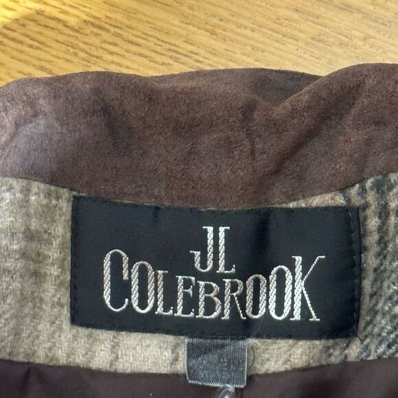 Equestrian Blazer Womens Size L Plaid Fall Preppy Money Brown Classic Vintage - Picture 3 of 10